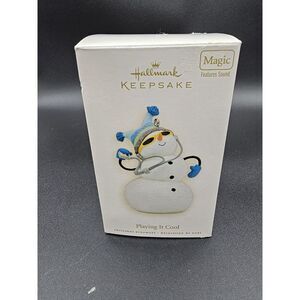 2008 Hallmark Keepsake Ornament Playing It Cool Magic Sound Snowman Plays‎ Tune